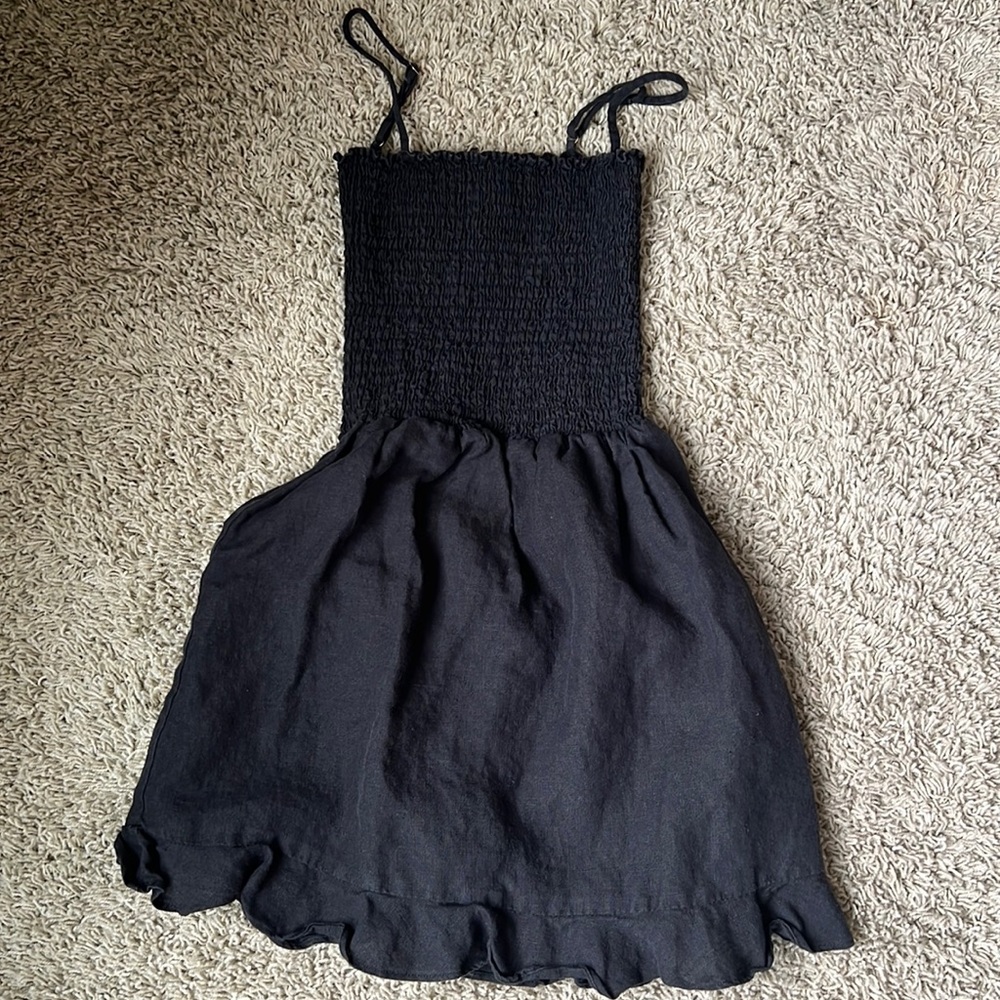 Reformation black linen dress